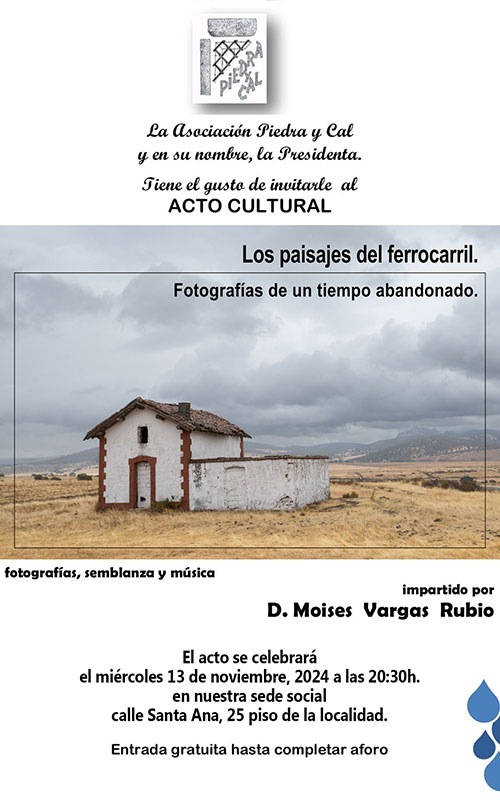 Piedra y Cal organiza un acto cultural relacionado con el ferrocarril y la fotografía