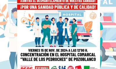 Organizada una manifestación en Pozoblanco a favor de una Sanidad pública y de calidad